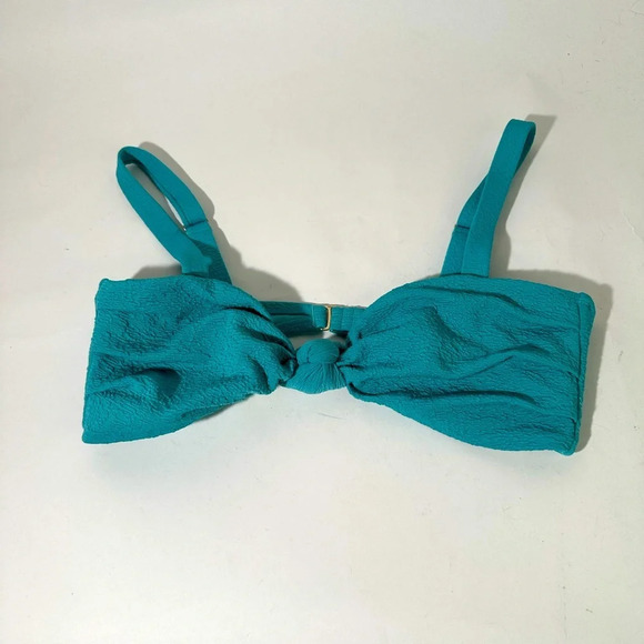 Time & Tru Popcorn Texture Bandeau Swim Top - Picture 2 of 5